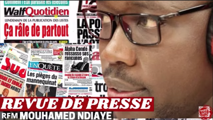 Revue de presse (wolof) Rfm du Mercredi 15 septembre 2021 avec Mamadou Mouhamed Ndiaye